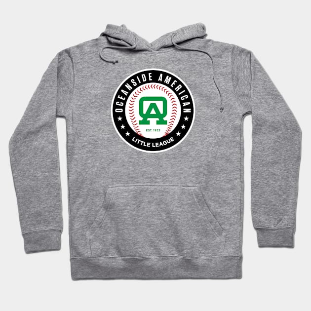 OALL Circle League Logo - Black/Green Hoodie by Oceanside American Little League